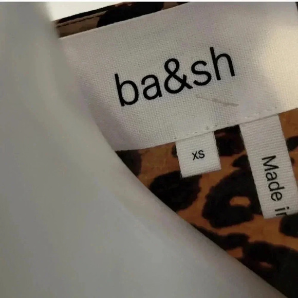 Ba&SH Tracy Animal Leopard Print Ruffle Tiered Midi Dress(XS) - Picture 11 of 12